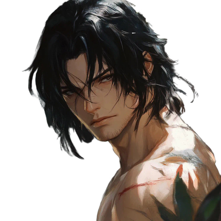 Scarred Anime Fighter Vinyl Car Decal Sticker – Waterproof & UV-Resistant 8"