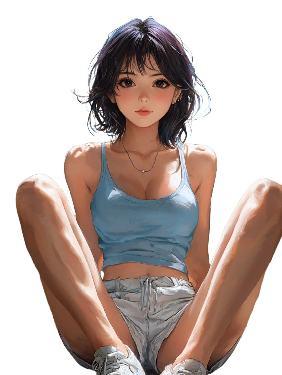 Anime School Girl V9 Vinyl Car Decal Sticker – Waterproof & UV-Resistant 8"