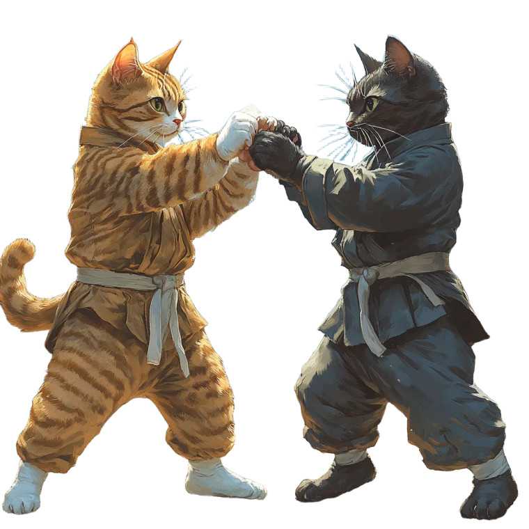 Kung Fu Cats Vinyl Car Decal Sticker – Waterproof & UV-Resistant 8"