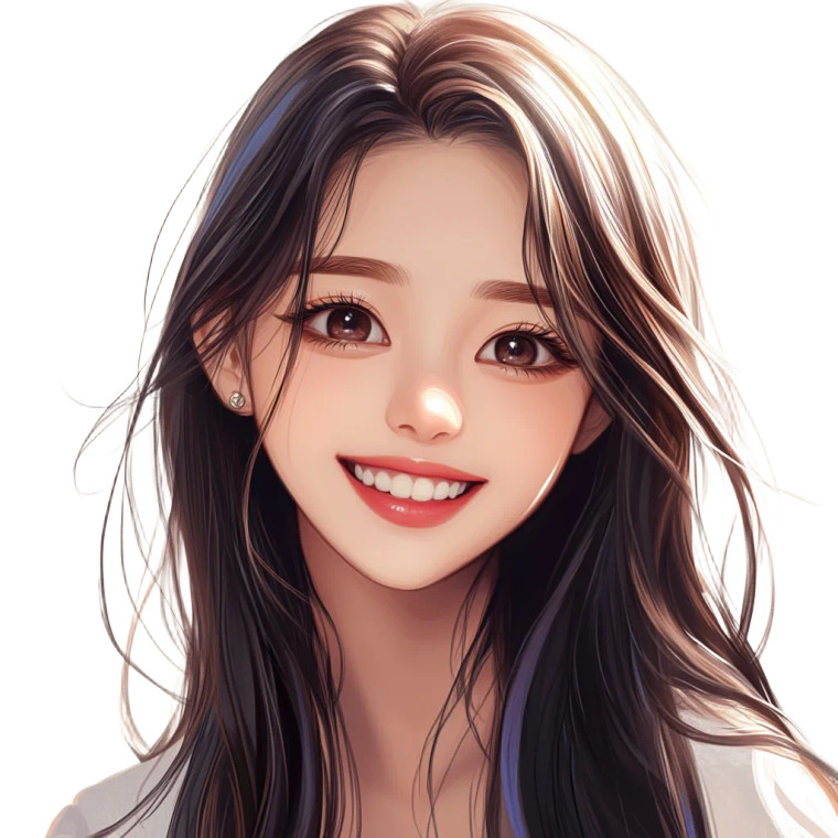 Happy Korean Girl Vinyl Car Decal Sticker – Waterproof & UV-Resistant 8"