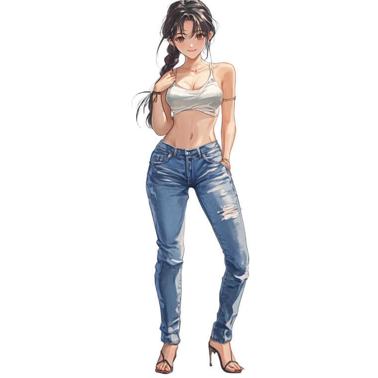 Anime Girl Posing V2 Vinyl Car Decal Sticker – Waterproof & UV-Resistant 8"