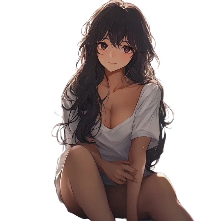 Anime Female Sitting Vinyl Car Decal Sticker – Waterproof & UV-Resistant 8"