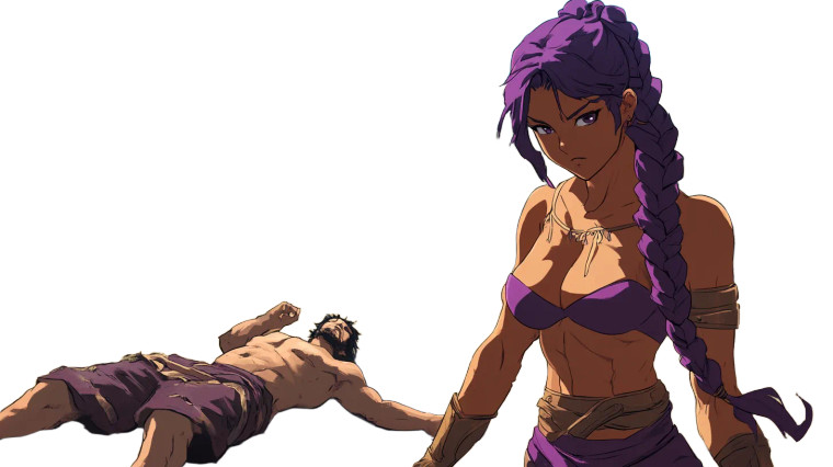 Muscular Anime Warrior V3 Vinyl Car Decal Sticker – Waterproof & UV-Resistant 8"