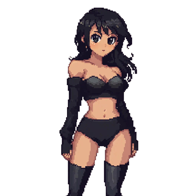 Pixel Art Girl Vinyl Car Decal Sticker – Waterproof & UV-Resistant 8"