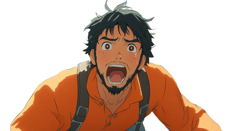 Struggling Fisherman Vinyl Car Decal Sticker – Waterproof & UV-Resistant 8"