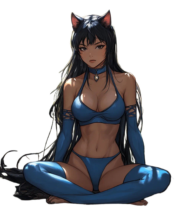 Cat-Eared Woman Vinyl Car Decal Sticker – Waterproof & UV-Resistant 8"