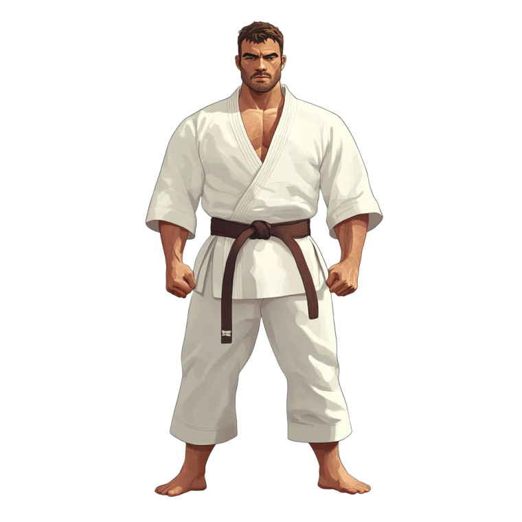 2D Karate Fighter Vinyl Car Decal Sticker – Waterproof & UV-Resistant 8"