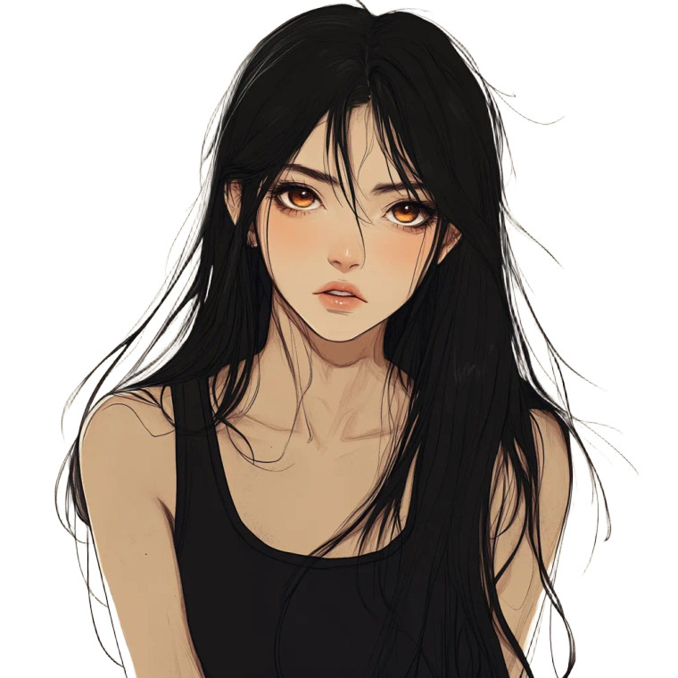 Ethereal Anime Woman V2 Vinyl Car Decal Sticker – Waterproof & UV-Resistant 8"