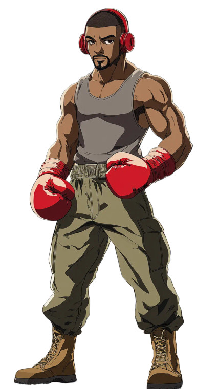 Boxing Anime Character V2 Vinyl Car Decal Sticker – Waterproof & UV-Resistant 8"