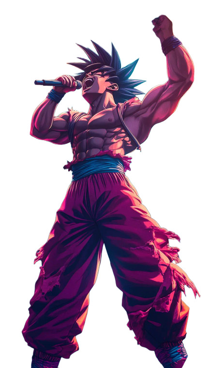 Singing Anime Goku Vinyl Car Decal Sticker – Waterproof & UV-Resistant 8"