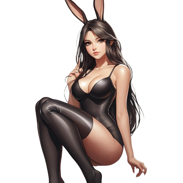 Bunny Girl V2 Vinyl Car Decal Sticker – Waterproof & UV-Resistant 8"