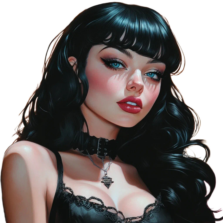 Goth Pin-Up Art Vinyl Car Decal Sticker – Waterproof & UV-Resistant 8"