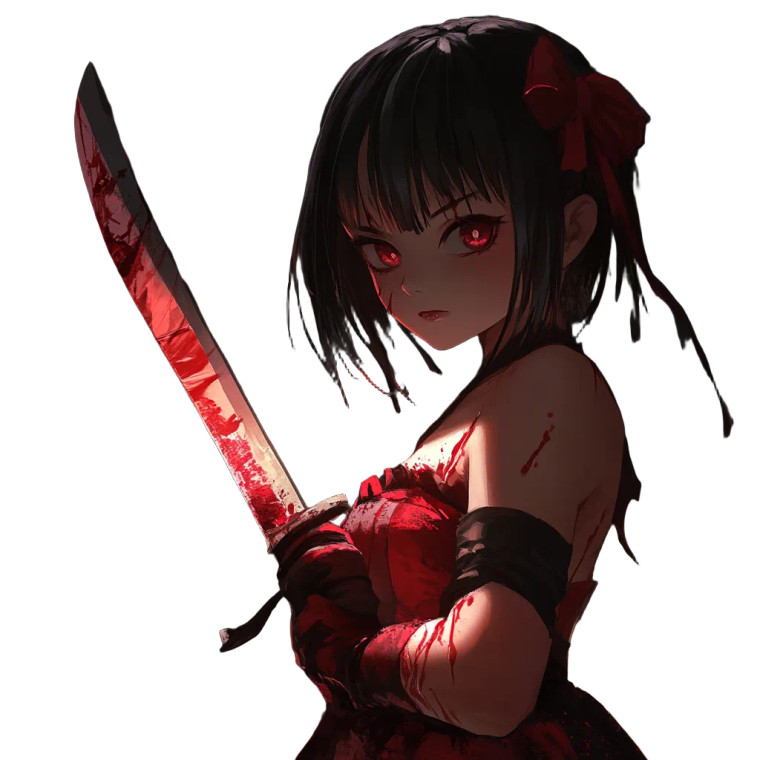 Anime Girl Knife Vinyl Car Decal Sticker – Waterproof & UV-Resistant 8"