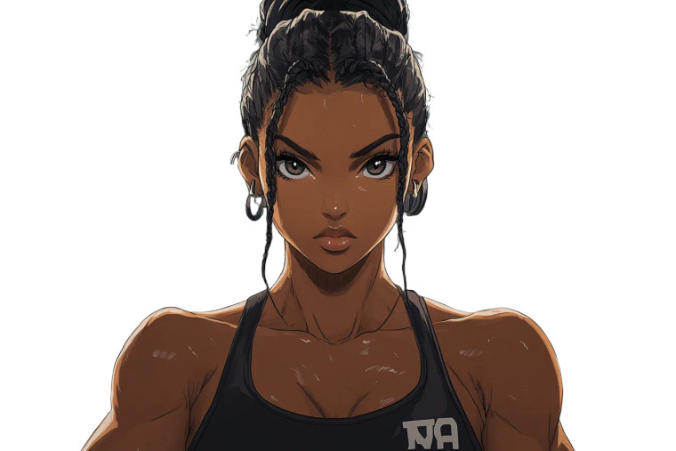 Anime Female Fighter Vinyl Car Decal Sticker – Waterproof & UV-Resistant 8"