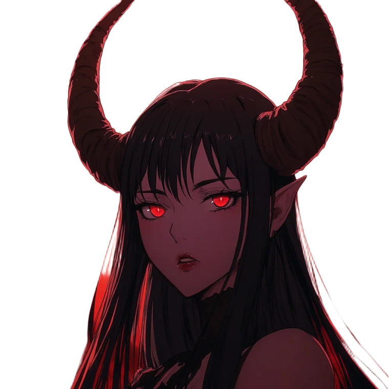 Demonic Anime Woman V2 Vinyl Car Decal Sticker – Waterproof & UV-Resistant 8"