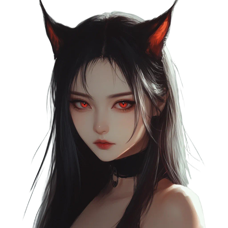 Beast-Eared Girl V2 Vinyl Car Decal Sticker – Waterproof & UV-Resistant 8"