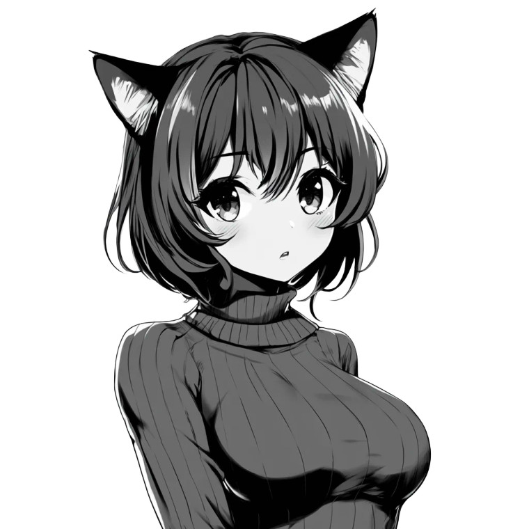 Playful Cat-Girl V2 Vinyl Car Decal Sticker – Waterproof & UV-Resistant 8"