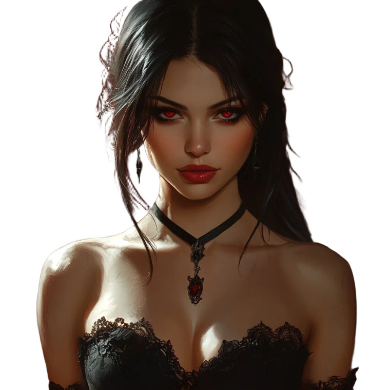 Vampire Woman Vinyl Car Decal Sticker – Waterproof & UV-Resistant 8"