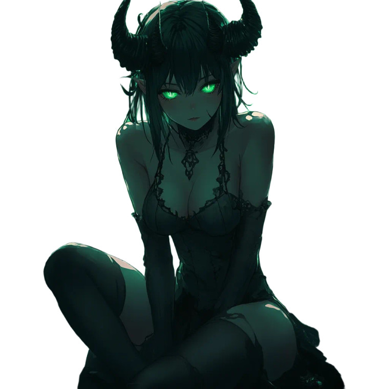 Dark Anime Demoness Vinyl Car Decal Sticker – Waterproof & UV-Resistant 8"