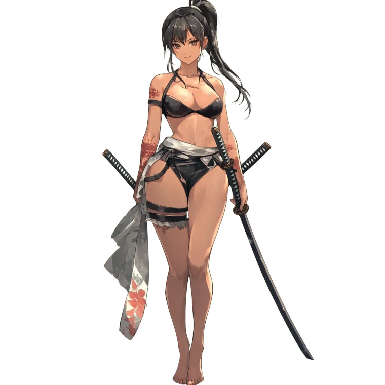 Samurai Anime Girl V10 Vinyl Car Decal Sticker – Waterproof & UV-Resistant 8"