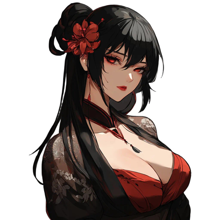 Elegant Yandere Female Vinyl Car Decal Sticker – Waterproof & UV-Resistant 8"