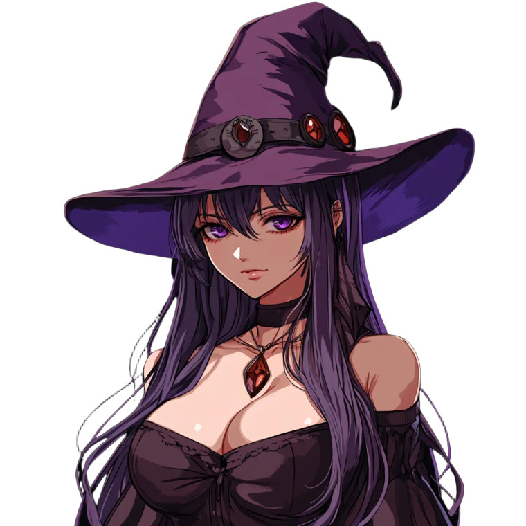 Anime Witch Vinyl Car Decal Sticker – Waterproof & UV-Resistant 8"