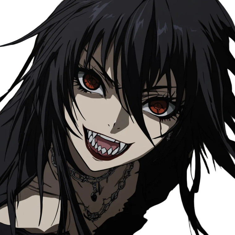 Anime Girls With Fangs Vinyl Car Decal Sticker – Waterproof & UV-Resistant 8"
