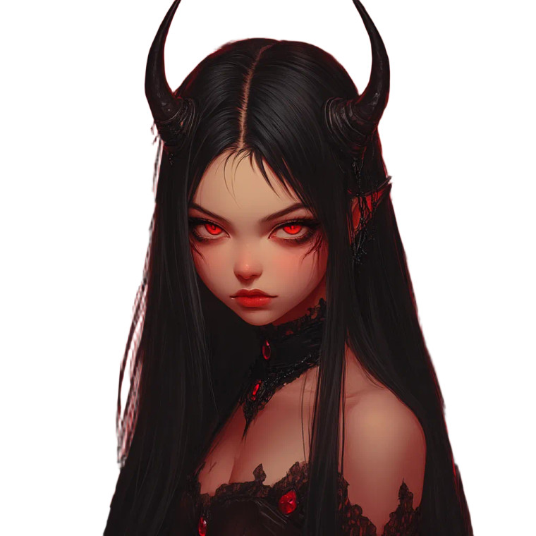 Beautiful Demon Girl Vinyl Car Decal Sticker – Waterproof & UV-Resistant 8"