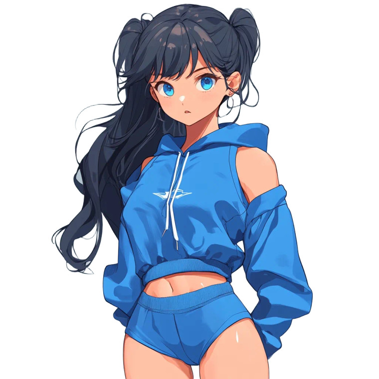 Anime Girl Sportswear V2 Vinyl Car Decal Sticker – Waterproof & UV-Resistant 8"