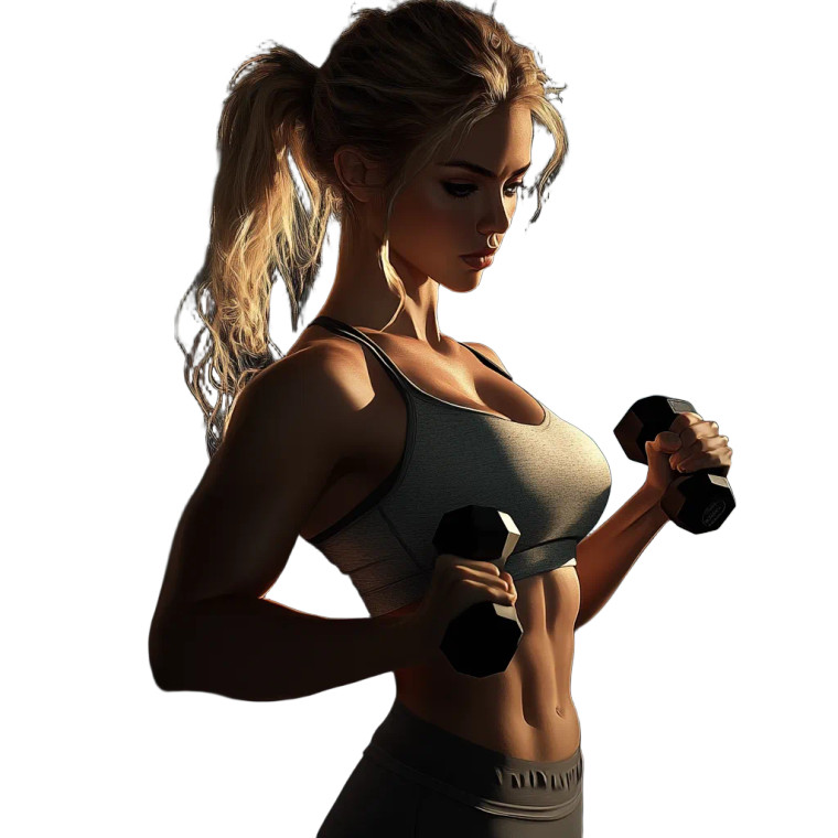 Gym Female Dumbbells Vinyl Car Decal Sticker – Waterproof & UV-Resistant 8"