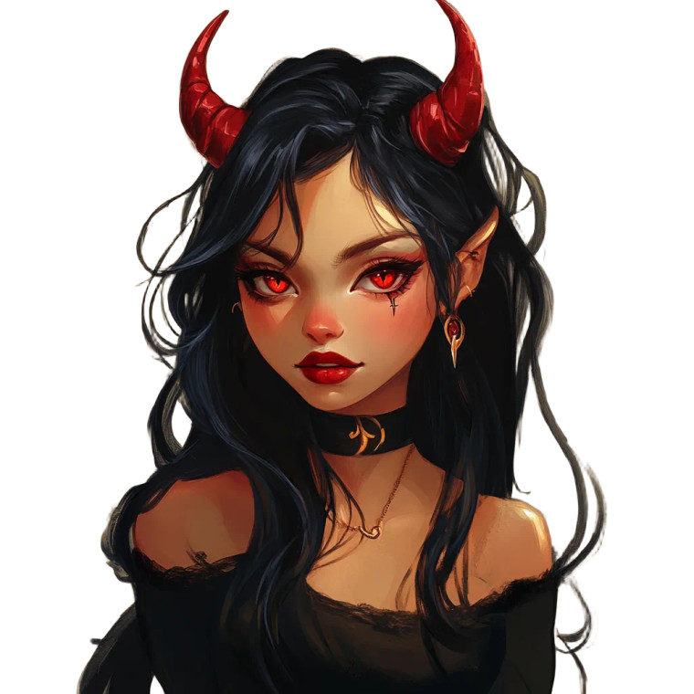 Cute Lipstick-Face Demon Vinyl Car Decal Sticker – Waterproof & UV-Resistant 8"