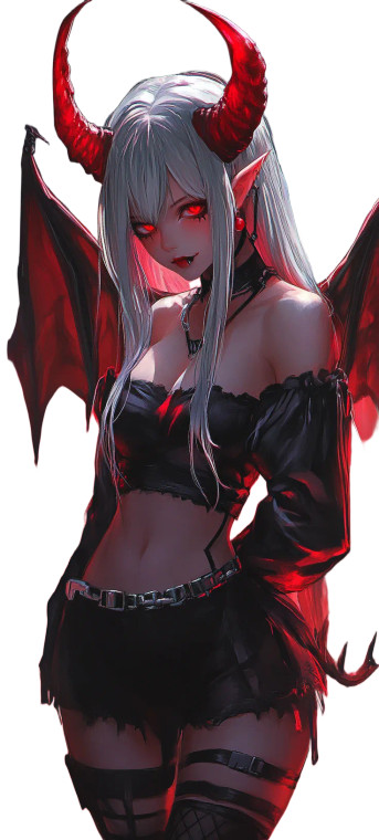 Demon Girl Vinyl Car Decal Sticker – Waterproof & UV-Resistant 8"