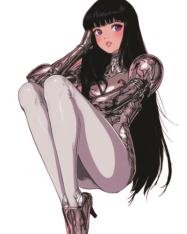 Retro Cyberpunk Girl Vinyl Car Decal Sticker – Waterproof & UV-Resistant 8"