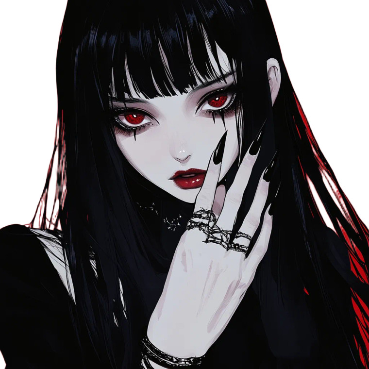 Goth Anime Girl V7 Vinyl Car Decal Sticker – Waterproof & UV-Resistant 8"