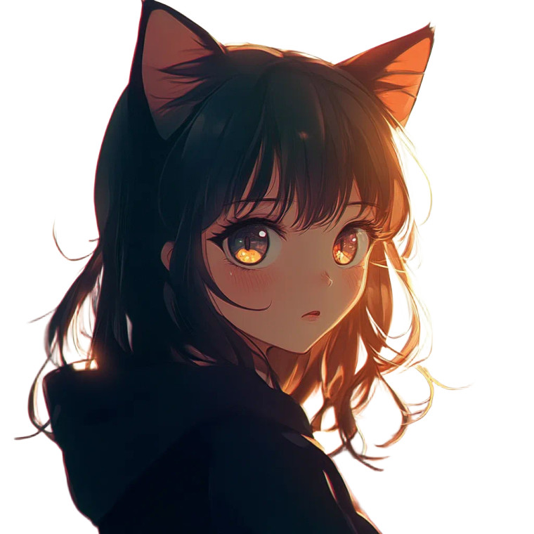 Anime Catgirl Profile Vinyl Car Decal Sticker – Waterproof & UV-Resistant 8"
