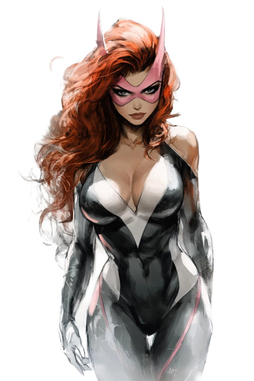 Redhead Superheroine Angel Vinyl Car Decal Sticker – Waterproof & UV-Resistant 8"