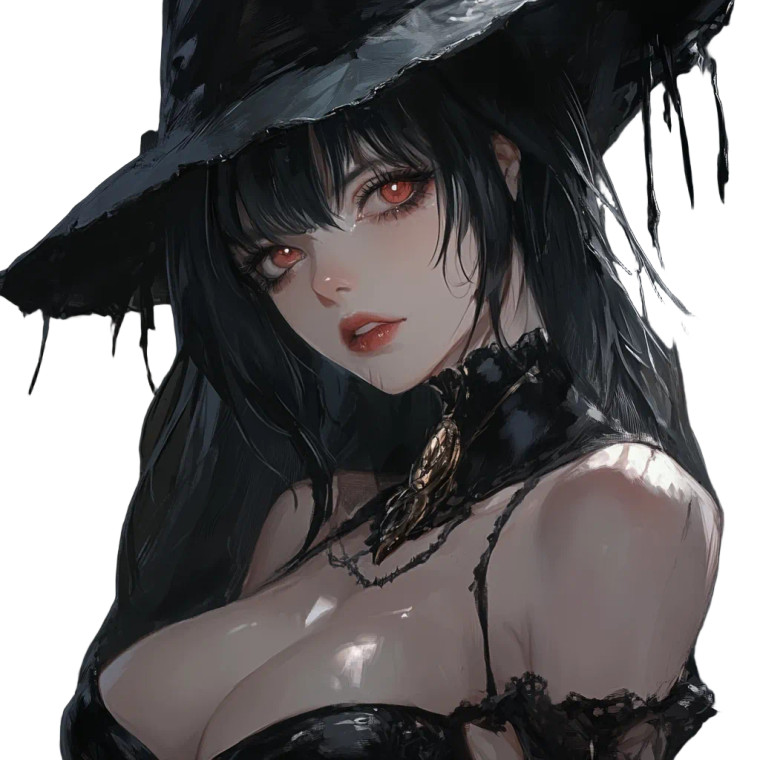 Creepy Anime Witch Vinyl Car Decal Sticker – Waterproof & UV-Resistant 8"