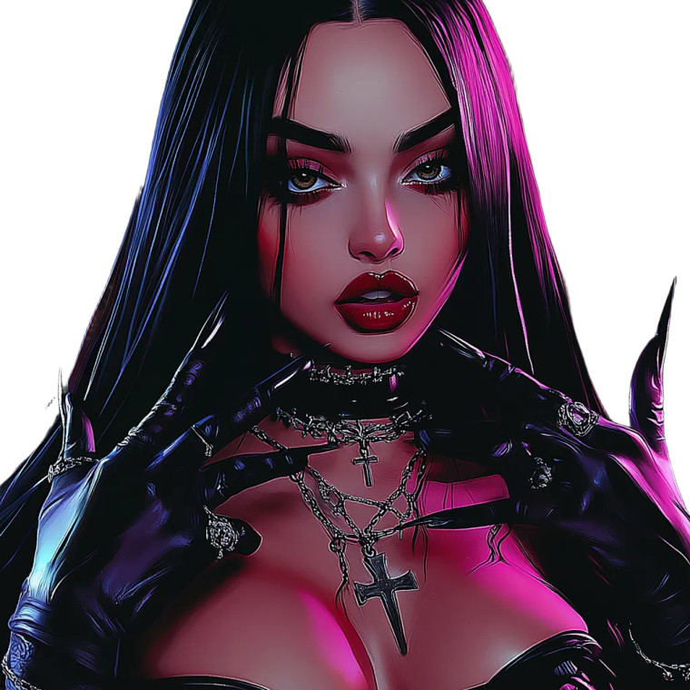 Gothic Vixen Art Vinyl Car Decal Sticker – Waterproof & UV-Resistant 8"