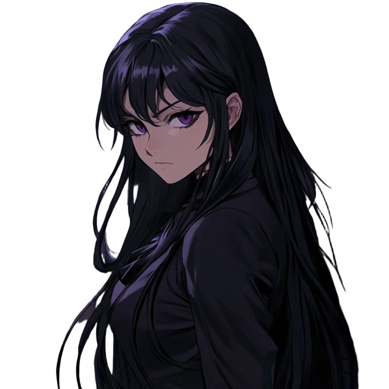 Gothic Anime Girl V8 Vinyl Car Decal Sticker – Waterproof & UV-Resistant 8"