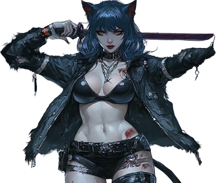 Catgirl Tease Vinyl Car Decal Sticker – Waterproof & UV-Resistant 8"