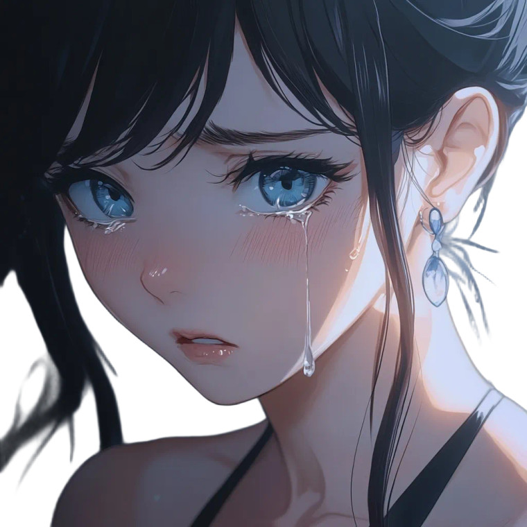 Crying Anime Girl V3 Vinyl Car Decal Sticker – Waterproof & UV-Resistant 8"