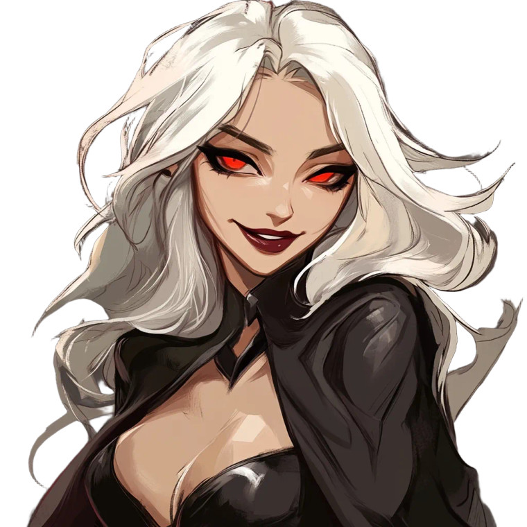 Evil White-Haired Girl Vinyl Car Decal Sticker – Waterproof & UV-Resistant 8"