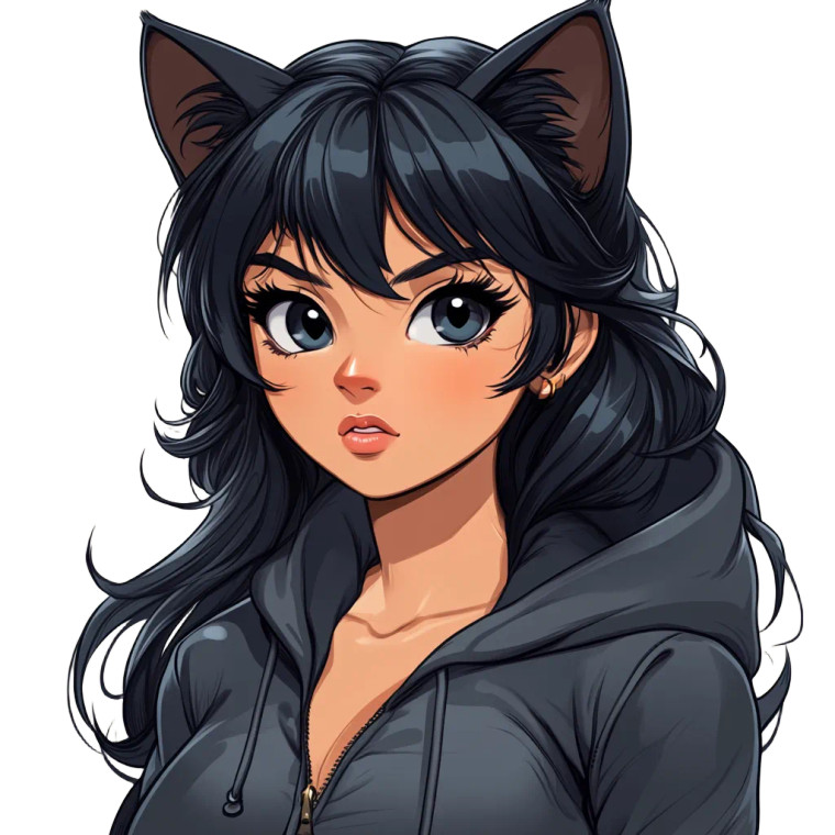 Cute Angry Catwoman Vinyl Car Decal Sticker – Waterproof & UV-Resistant 8"