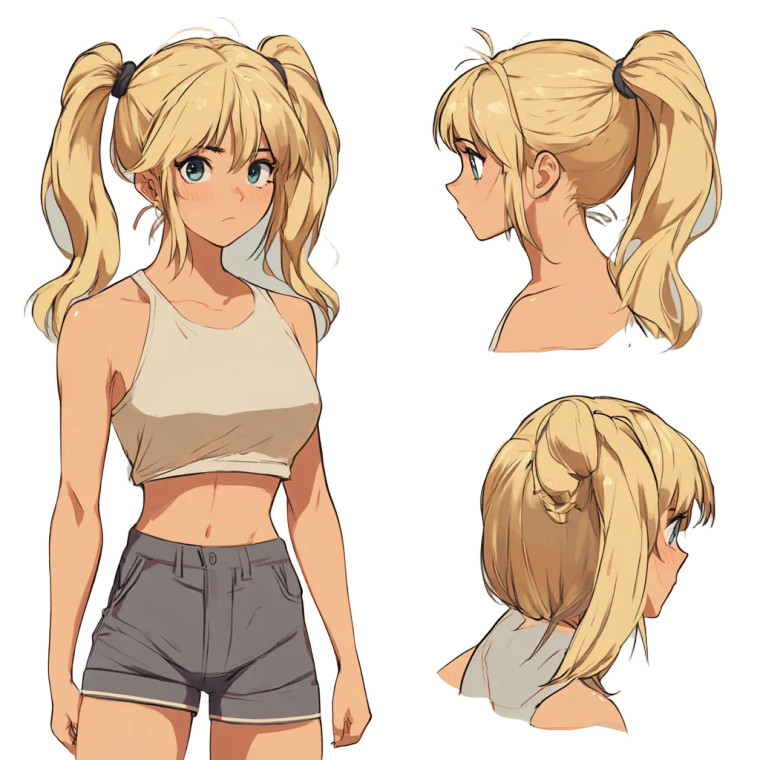 Cute Blonde Anime Vinyl Car Decal Sticker – Waterproof & UV-Resistant 8"