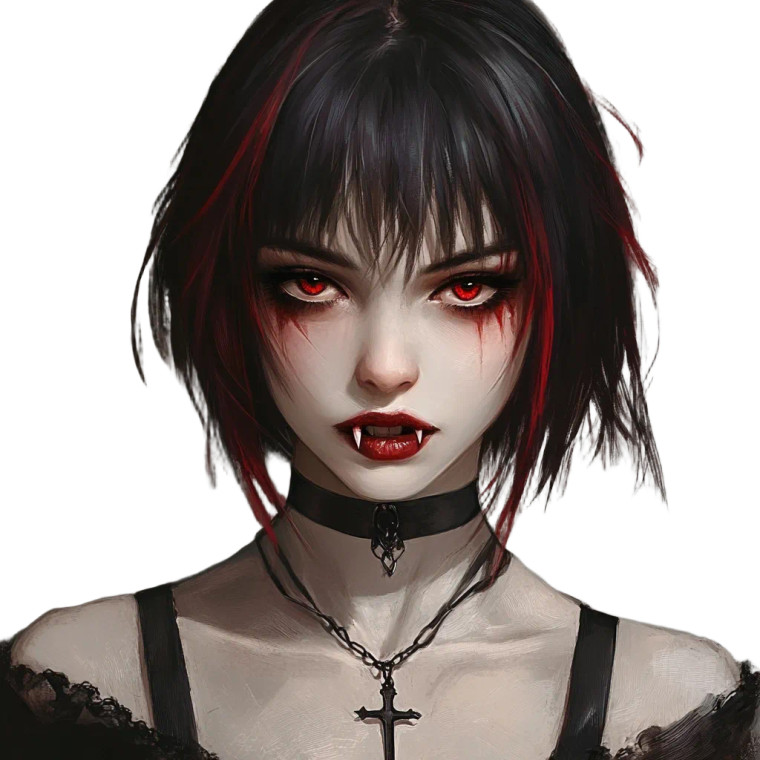Vampire Portrait Vinyl Car Decal Sticker – Waterproof & UV-Resistant 8"