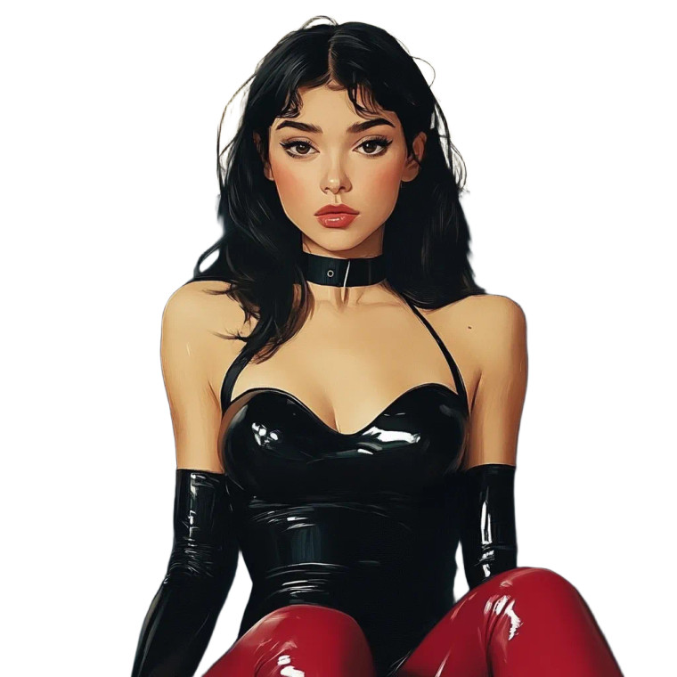Black Latex Woman Vinyl Car Decal Sticker – Waterproof & UV-Resistant 8"
