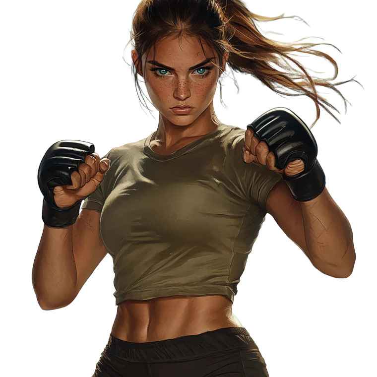 Focused Fighter Woman V2 Vinyl Car Decal Sticker – Waterproof & UV-Resistant 8"