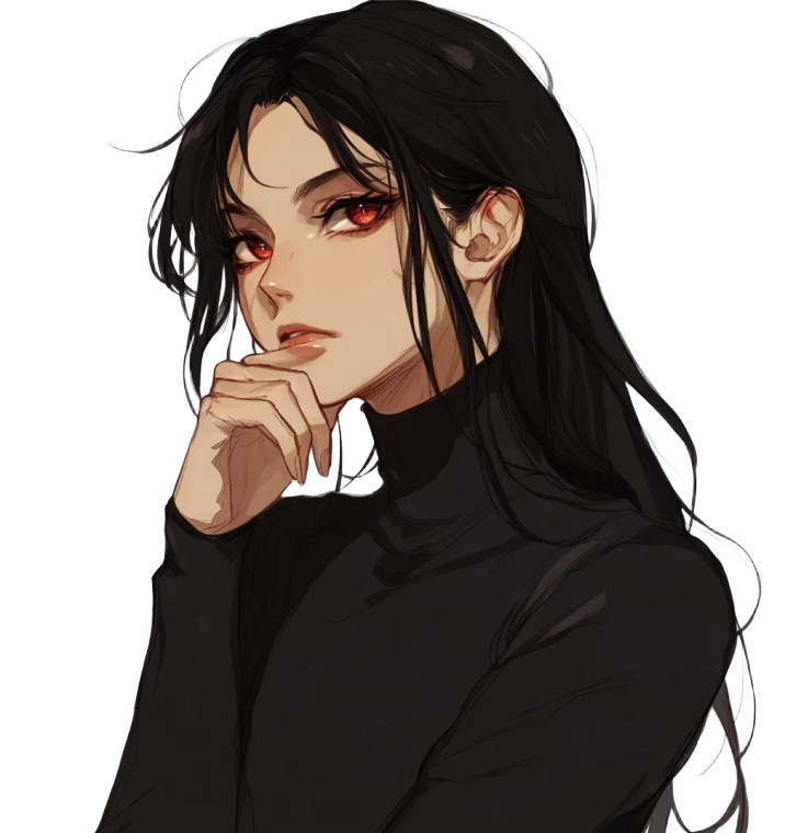 Anime-Style Thoughtful Woman Vinyl Car Decal Sticker – Waterproof & UV-Resistant 8"