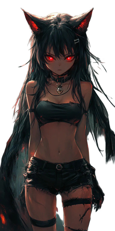 Demonic Anime Girl Vinyl Car Decal Sticker – Waterproof & UV-Resistant 8"