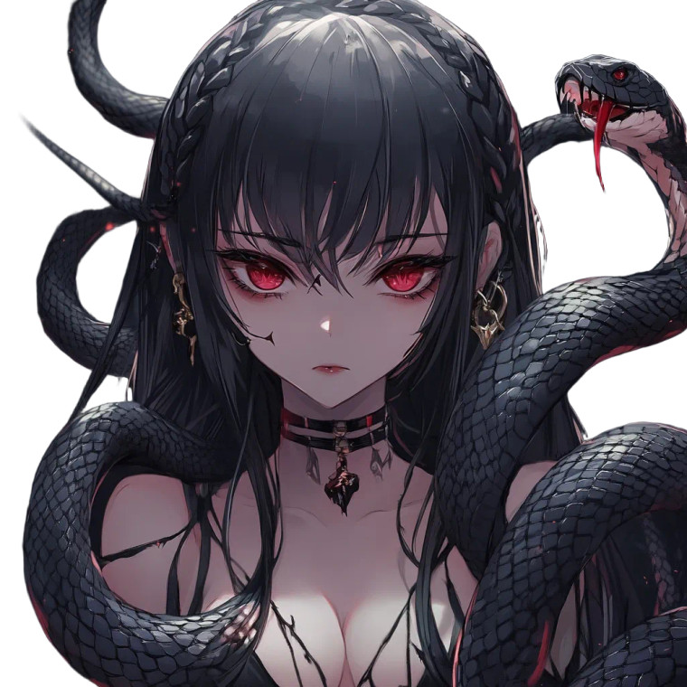 Scary Snake Girl Vinyl Car Decal Sticker – Waterproof & UV-Resistant 8"